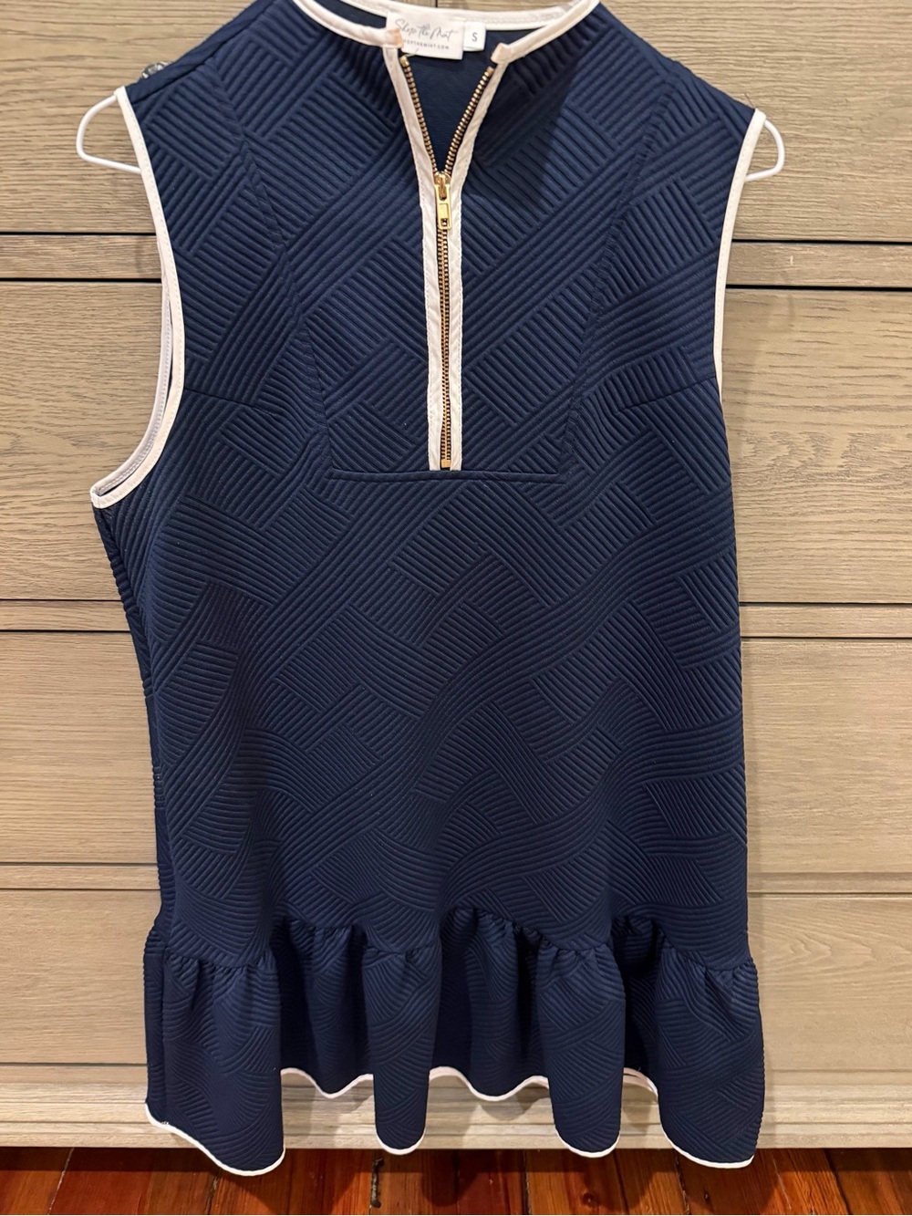 The Mint- Navy Sleeveless Drop Waist Dress, sz S